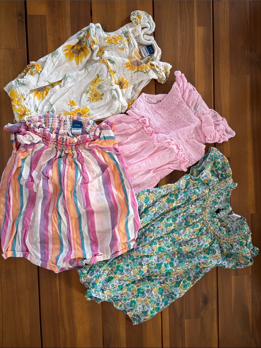 Old Navy Girls Mixed Print One-Piece Set - Yellow, Pink, Multicolor, Teal